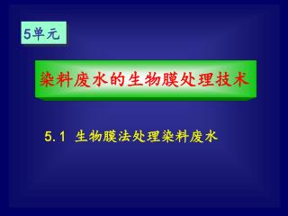 染料废水的生物膜处理技术