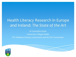 Health Literacy Research in Europe and Ireland: The State of the Art
