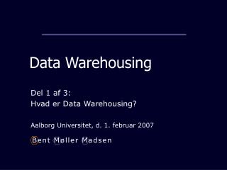 Data Warehousing