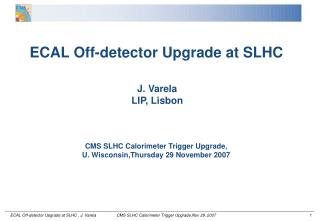 ECAL Off-detector Upgrade at SLHC