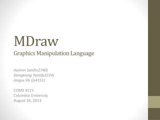 MDraw Graphics Manipulation Language