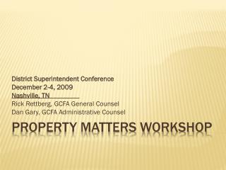 PROPERTY matters workshop