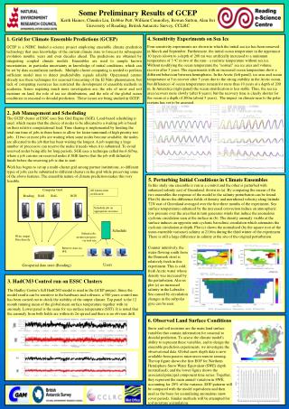 Some Preliminary Results of GCEP