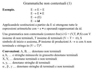 Grammatiche non contestuali (1)