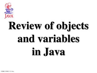 Review of objects and variables in Java