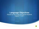 Language Objectives