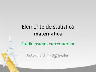 Elemente de statistică matematică