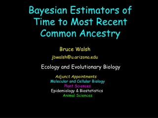 Bayesian Estimators of Time to Most Recent Common Ancestry