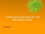 TYPES AND SUBTYPES OF THE INFLUENZA VIRUS