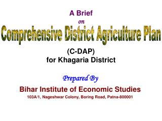 A Brief on (C-DAP) for Khagaria District