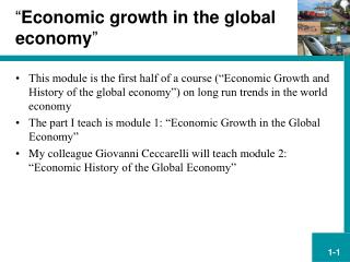 “ Economic growth in the global economy ”