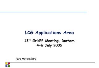 LCG Applications Area