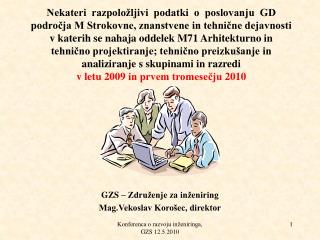 GZS – Združenje za inženiring Mag.Vekoslav Korošec, direktor