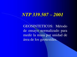 NTP 339.507 – 2001
