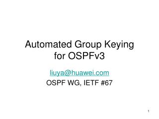 Automated Group Keying for OSPFv3