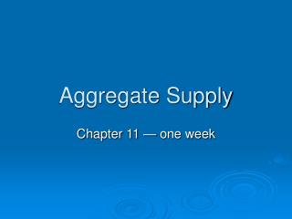 Aggregate Supply