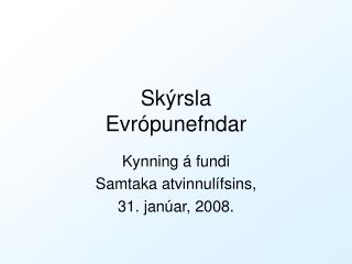 Skýrsla Evrópunefndar