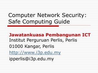 Computer Network Security: Safe Computing Guide