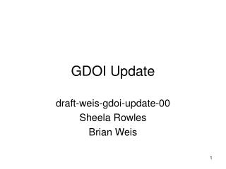 GDOI Update