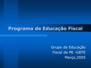 Programa de Educação Fiscal