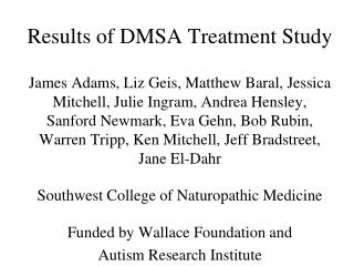 Results of DMSA Treatment Study
