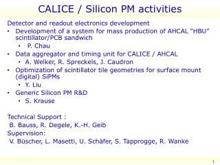CALICE / Silicon PM activities