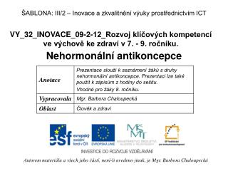 VY_32_INOVACE_09-2-12_Rozvoj klíčových kompetencí ve výchově ke zdraví v 7. - 9. ročníku.