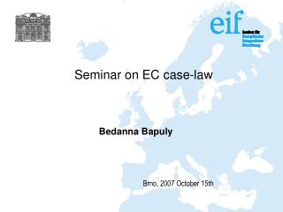 Seminar on EC case-law