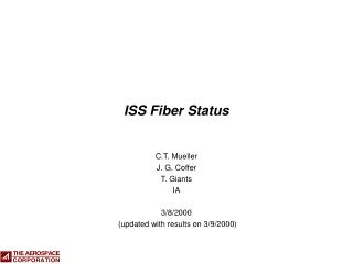 ISS Fiber Status