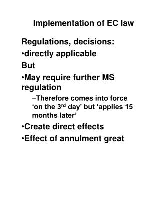 Implementation of EC law