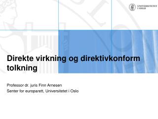 Direkte virkning og direktivkonform tolkning