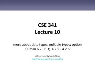 CSE 341 Lecture 10