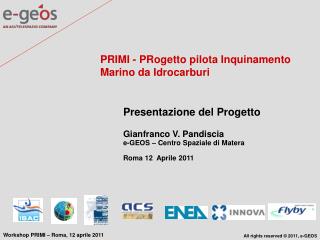 PRIMI - PRogetto pilota Inquinamento Marino da Idrocarburi