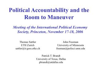 Political Accountability and the Room to Maneuver