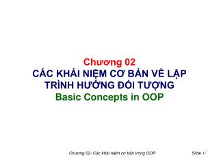 Chương 02 CÁC KHÁI NIỆM CƠ BẢN VỀ LẬP TRÌNH HƯỚNG ĐỐI TƯỢNG Basic Concepts in OOP