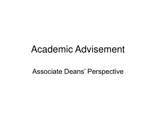 Academic Advisement