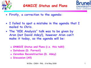 G4MICE Status and Plans