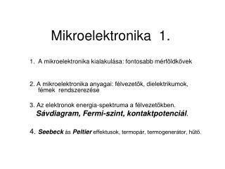 Mikroelektronika 1.