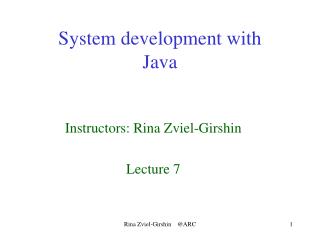 System development with Java