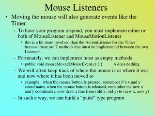 Mouse Listeners