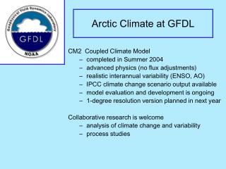 Arctic Climate at GFDL