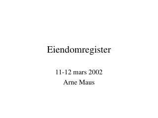 Eiendomregister