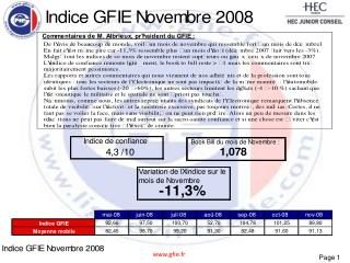 Indice GFIE Novembre 2008