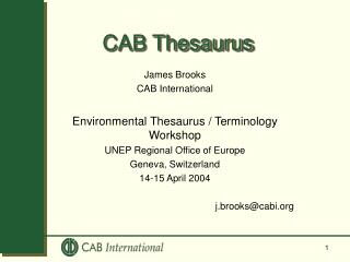 CAB Thesaurus