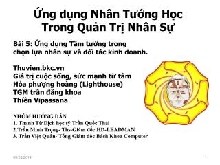 Ứng dụng Nhân Tướng Học Trong Quản Trị Nhân Sự