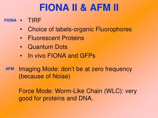 FIONA II & AFM II