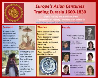 Europe's Asian Centuries Trading Eurasia 1600-1830 Global History and Culture Centre