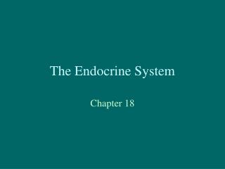 The Endocrine System