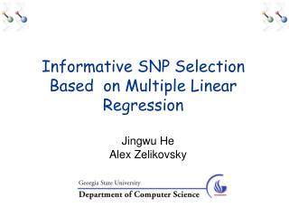 Informative SNP Selection Based on Multiple Linear Regression