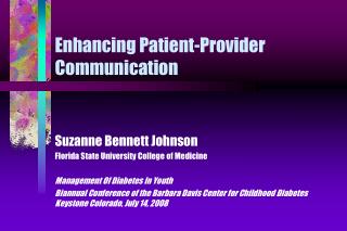 Enhancing Patient-Provider Communication